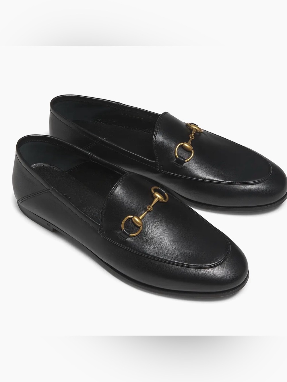 Gucci Brixton Black Leather loafers with Horse-bit/ convertible slides